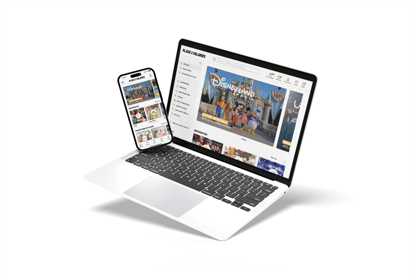 La plateforme Place des Salariés sur mobile et ordinateur
